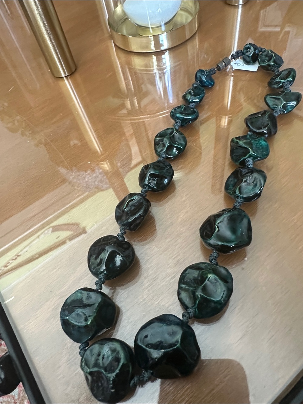 Dark Teal Statement Bead Necklace
